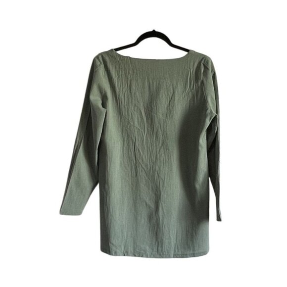 Womens Green Lace Button Detail Long Sleeve Top M Feminine Girly Boho - Picture 7 of 7